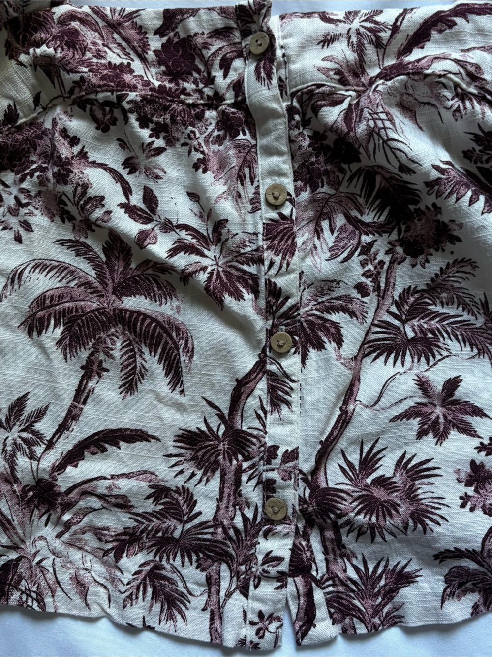 Linen Button Front Ruffled Shoulder Tank Top - Picture 5 of 6